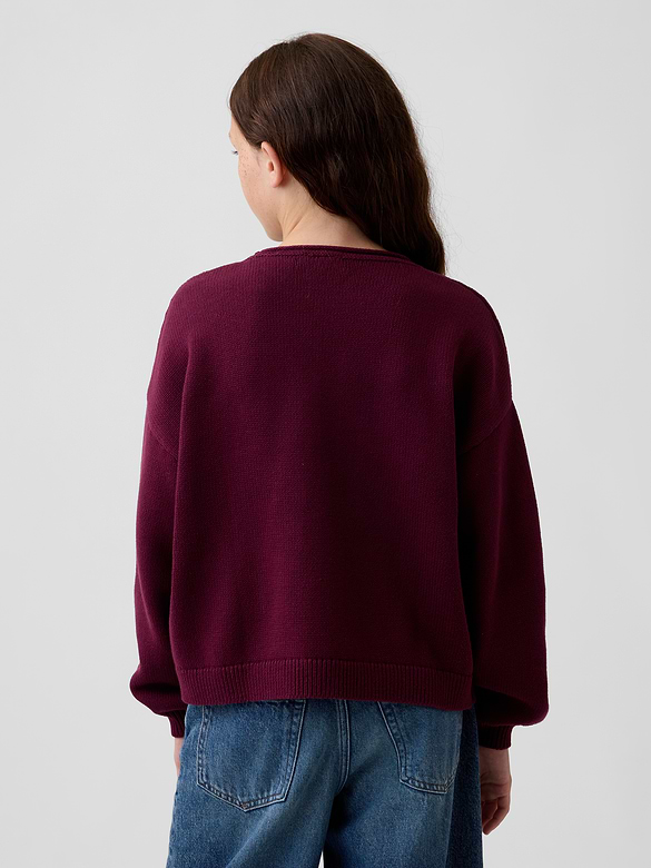 Kids 100% Cotton Oversized Rollneck Sweater