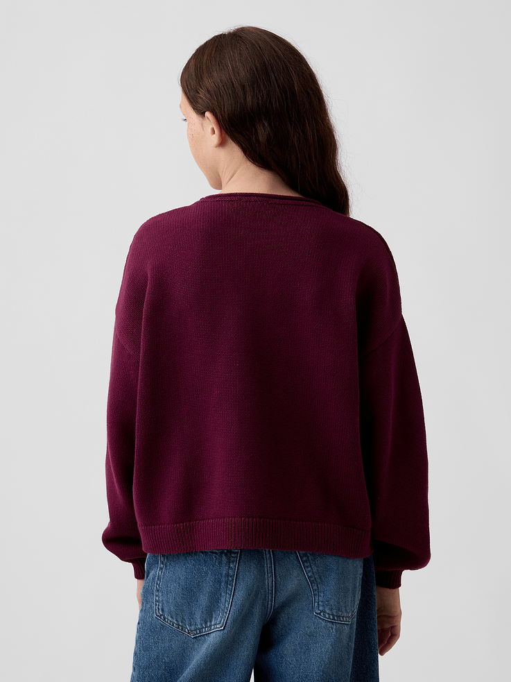 Image 3 of 5, Kids 100% Cotton Oversized Rollneck Sweater