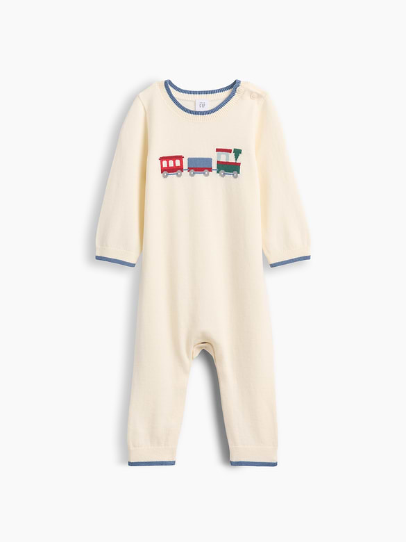 Baby Train Sweater One-Piece