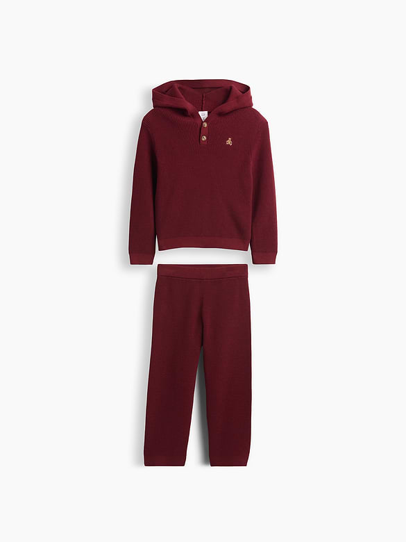 Baby & Toddler Hooded Henley Sweater Set