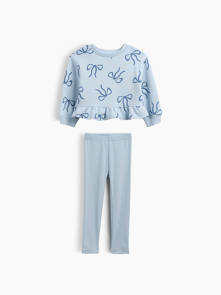 Image number 1 showing, Baby & Toddler Peplum Sweatshirt & Leggings Set