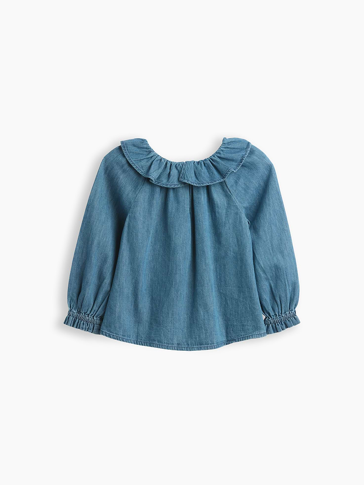 Image number 3 showing, Baby & Toddler Ruffle Collar Denim Top