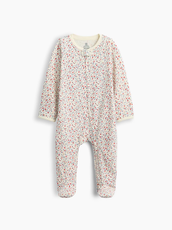 Baby Organic Cotton Print Footed One-Piece