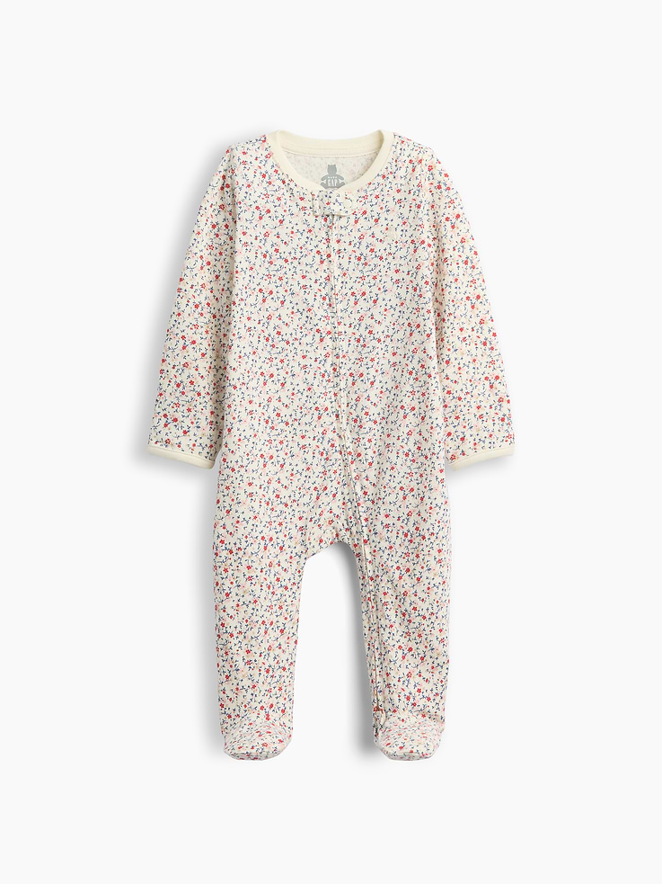 Image number 1 showing, Baby Organic Cotton Print Footed One-Piece