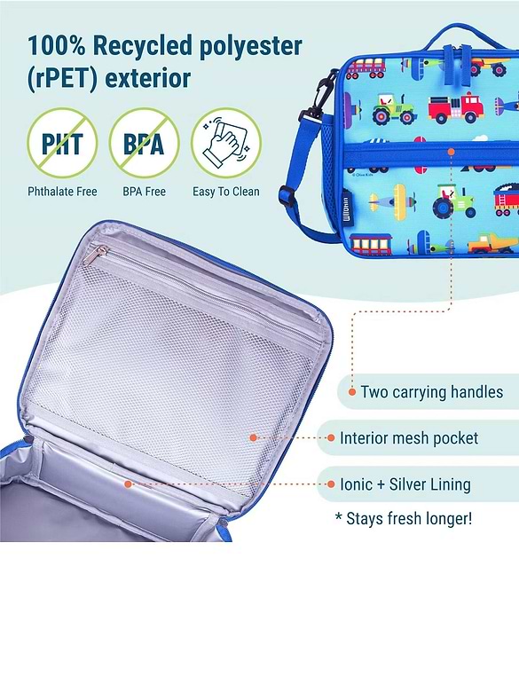 Wildkin Trains Planes and Trucks ECO Lunch Box