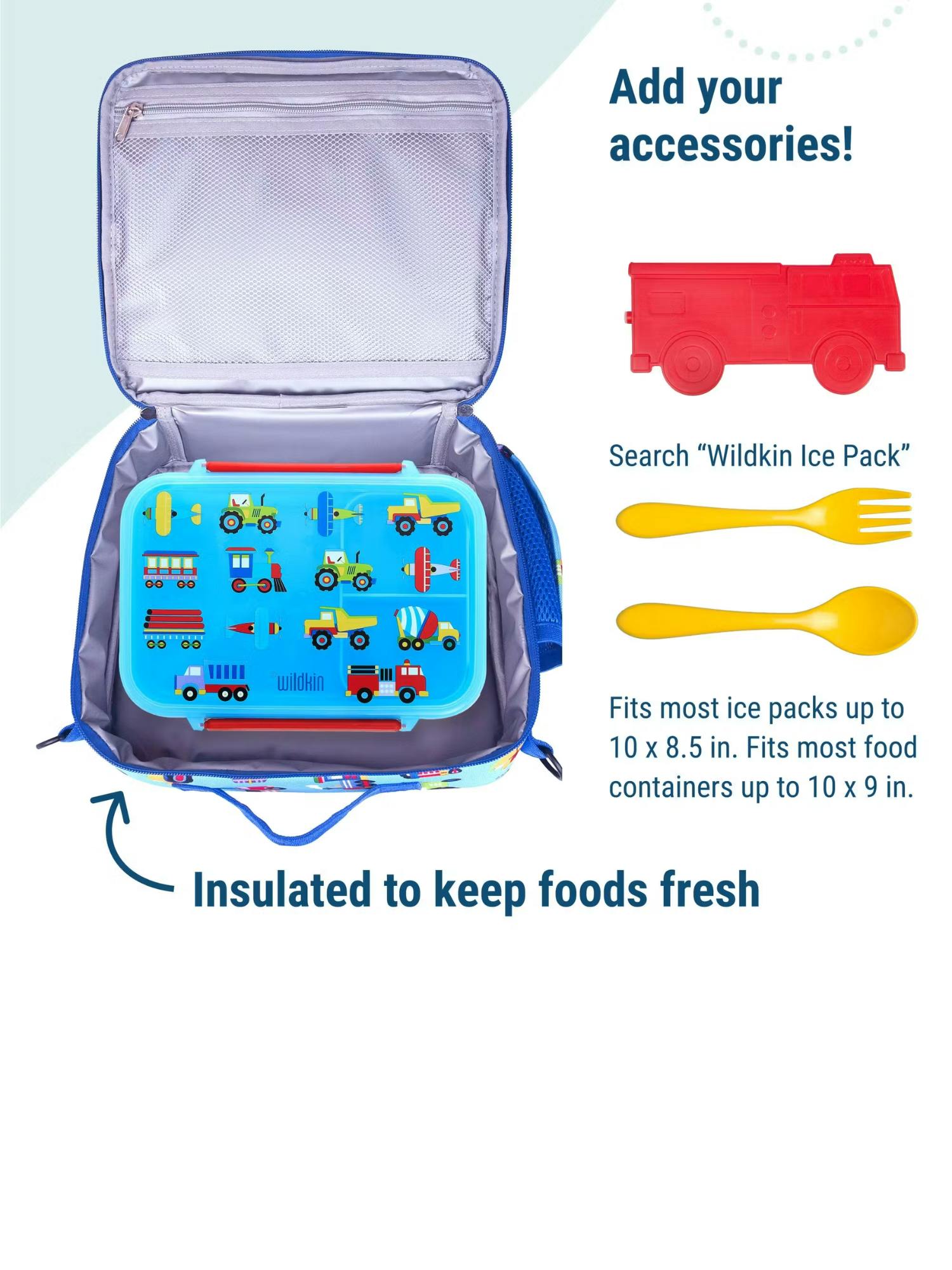 Image number 3 showing, Wildkin Trains Planes and Trucks ECO Lunch Box