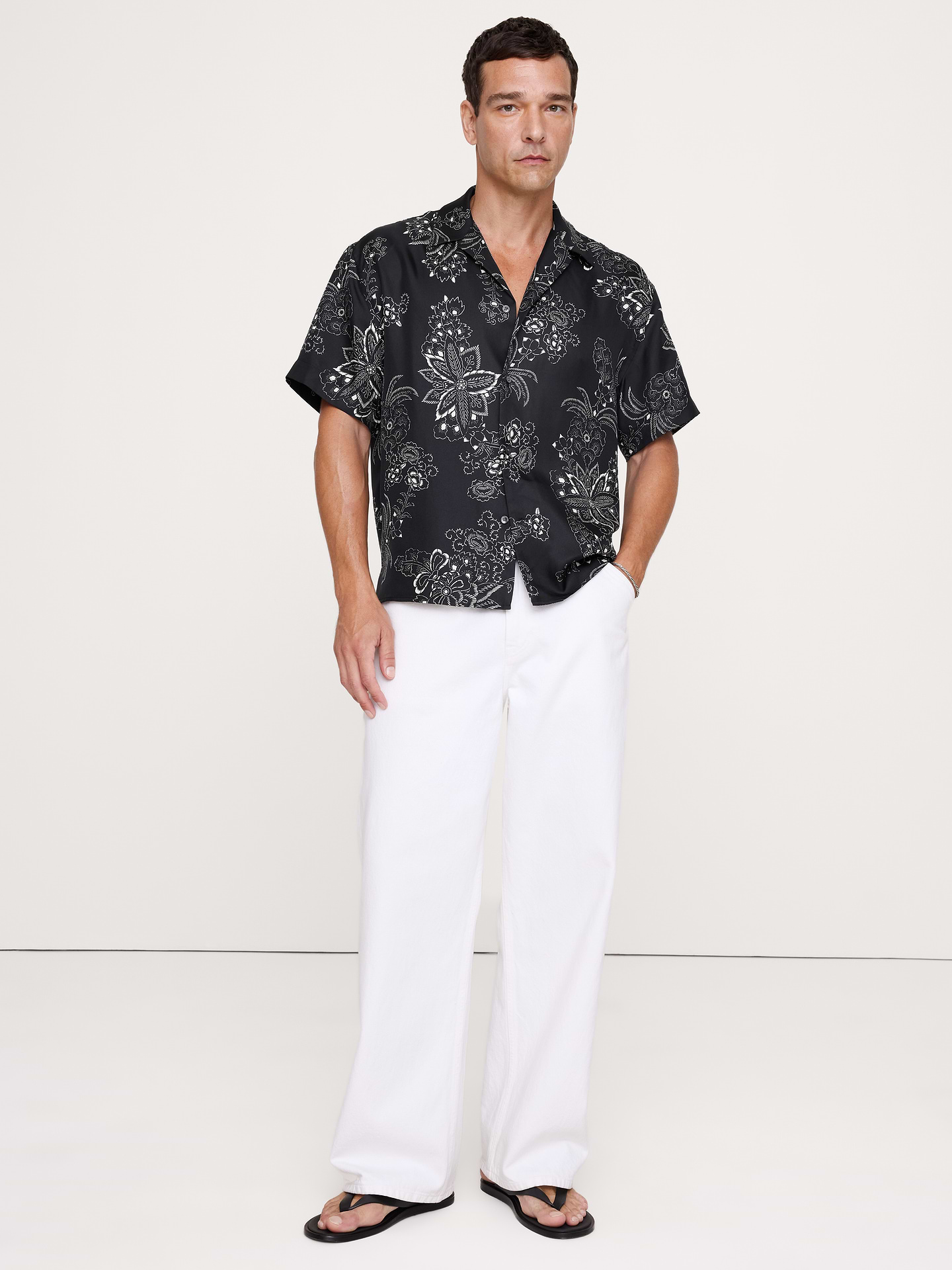 Image number 3 showing, Standard-Fit Silk Resort Shirt