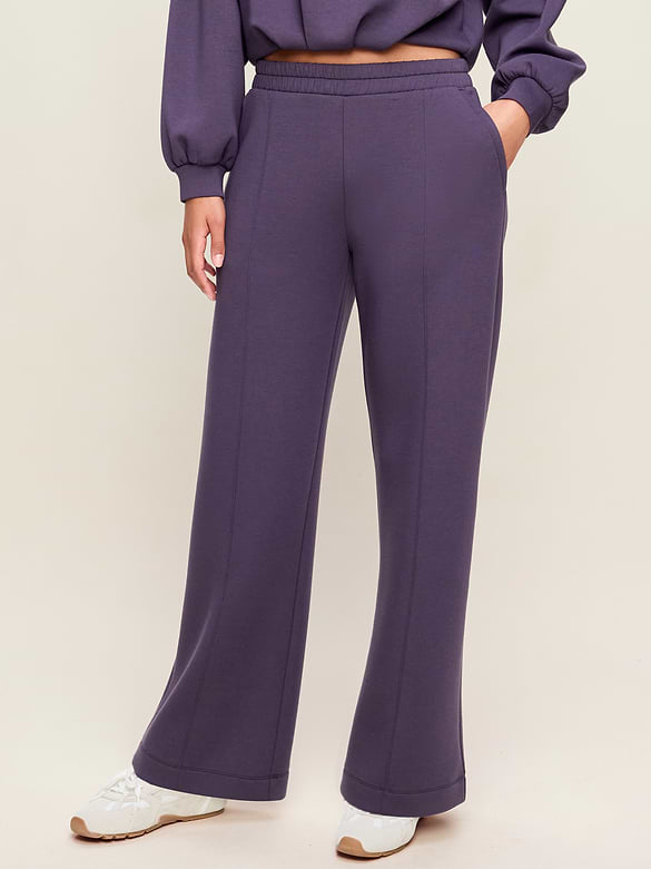 High-Waisted Bounce Fleece Wide-Leg Sweatpants