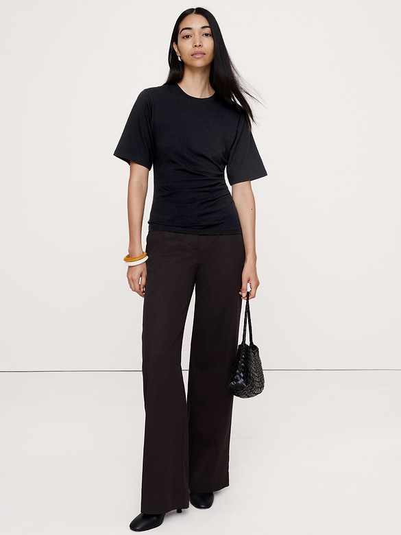 Vintage Cotton Ruched-Side T-Shirt