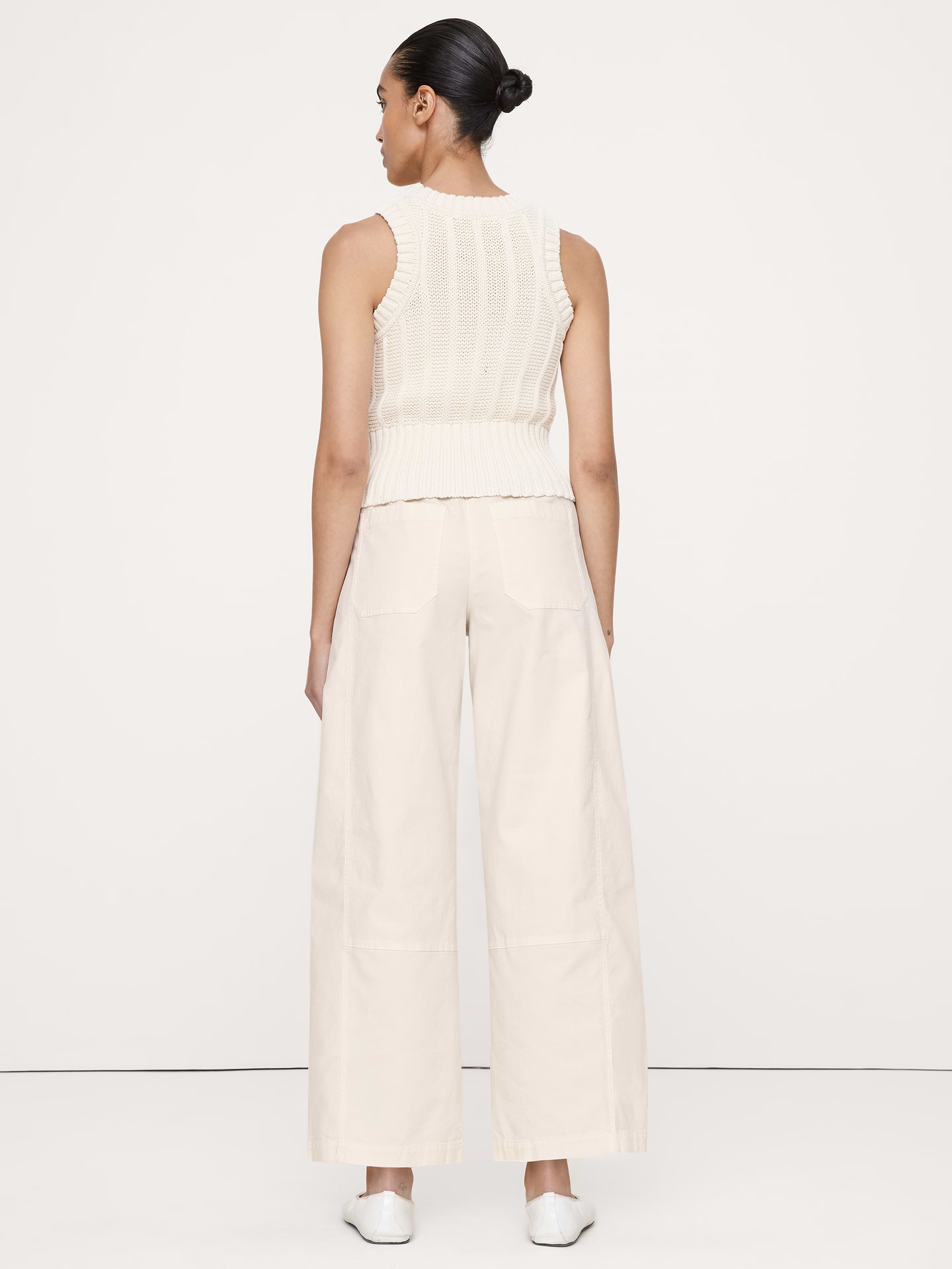L'image numéro 8 présente Pantalon de peintre décontracté à taille mi-basse extensible