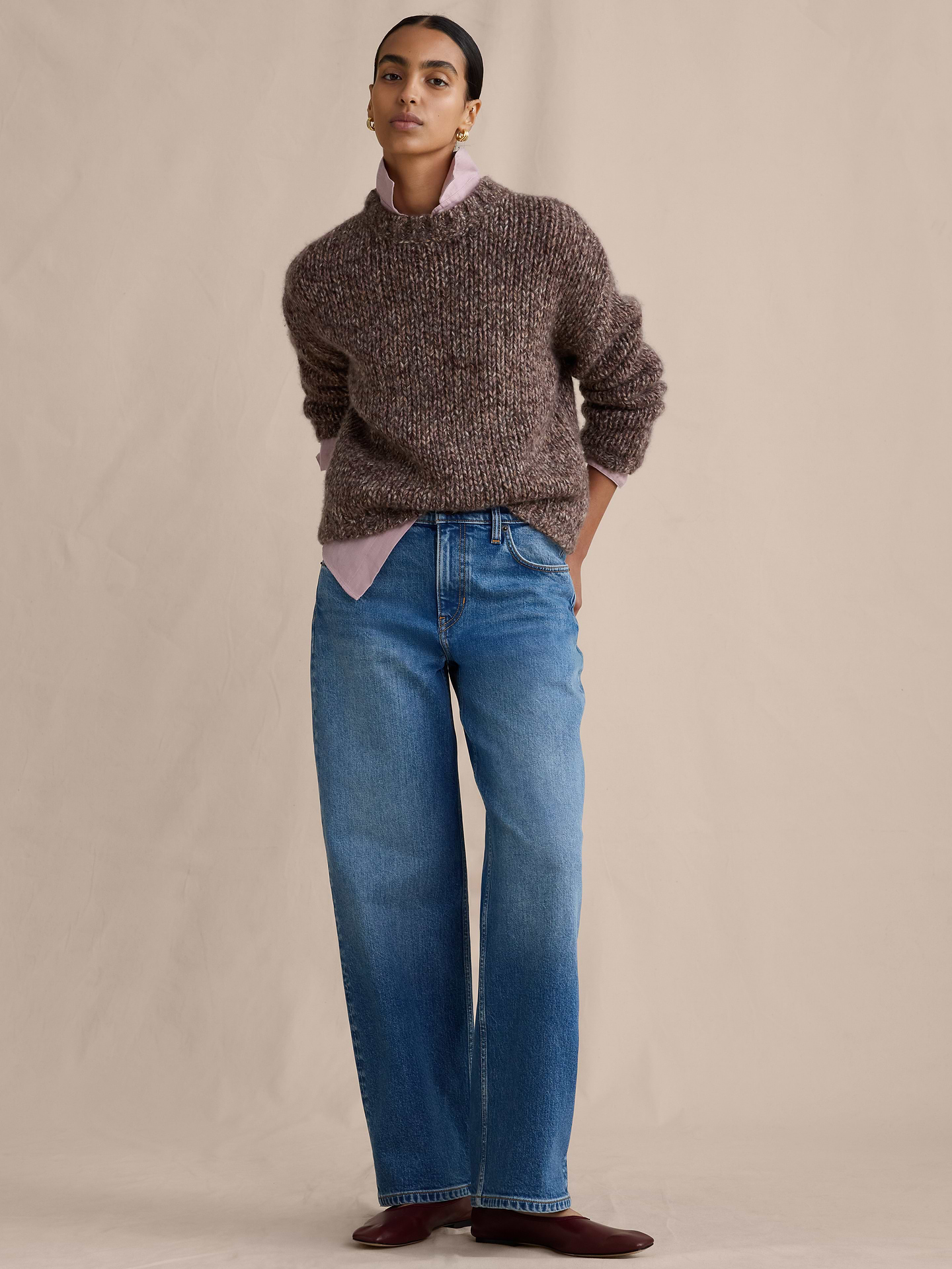 L'image numéro 1 présente Jean ample années 1990 à taille mi-basse