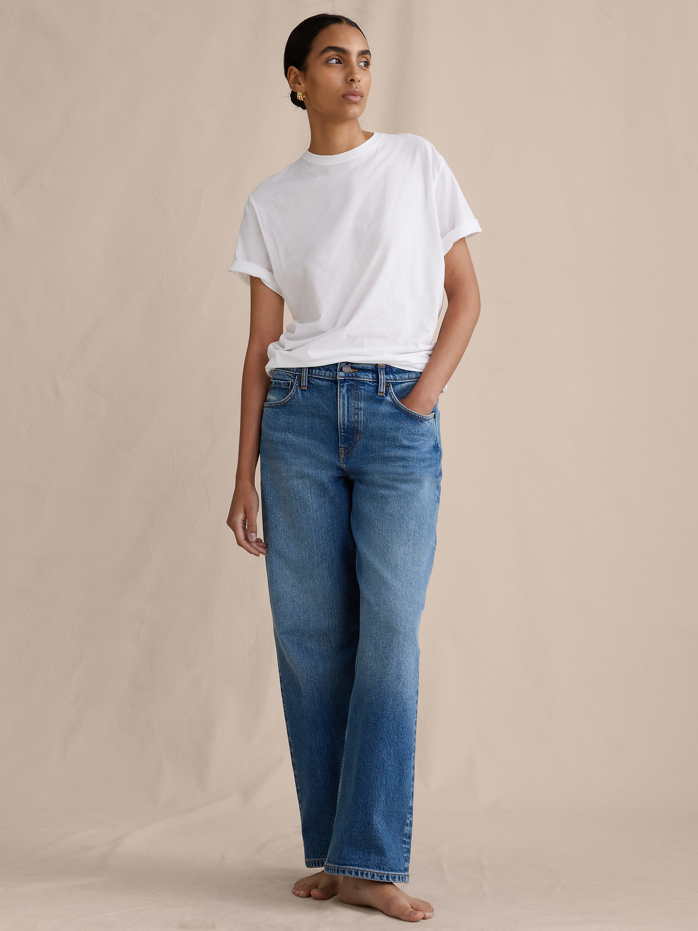 L'image numéro 5 présente Jean ample années 1990 à taille mi-basse