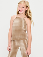 Image number 1 showing, Sleeveless Jacquard Knit Top for Girls