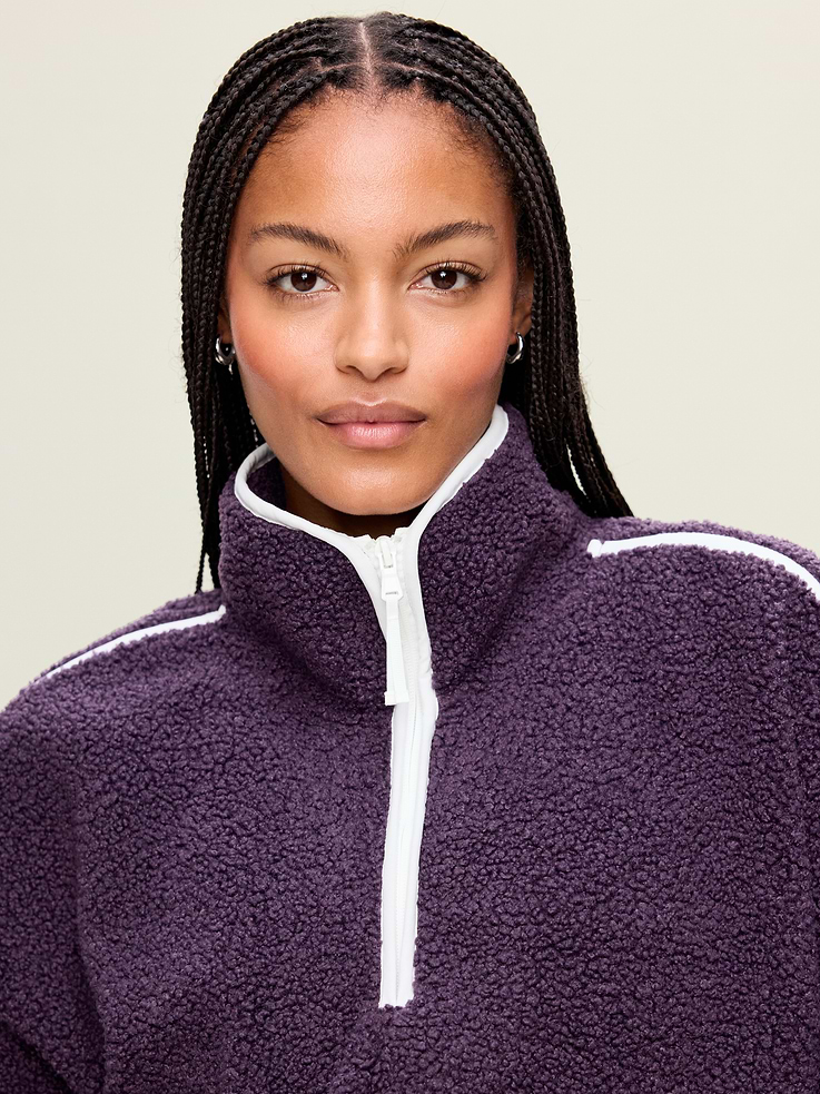 Image number 4 showing, Loose Sherpa Quarter-Zip Pullover