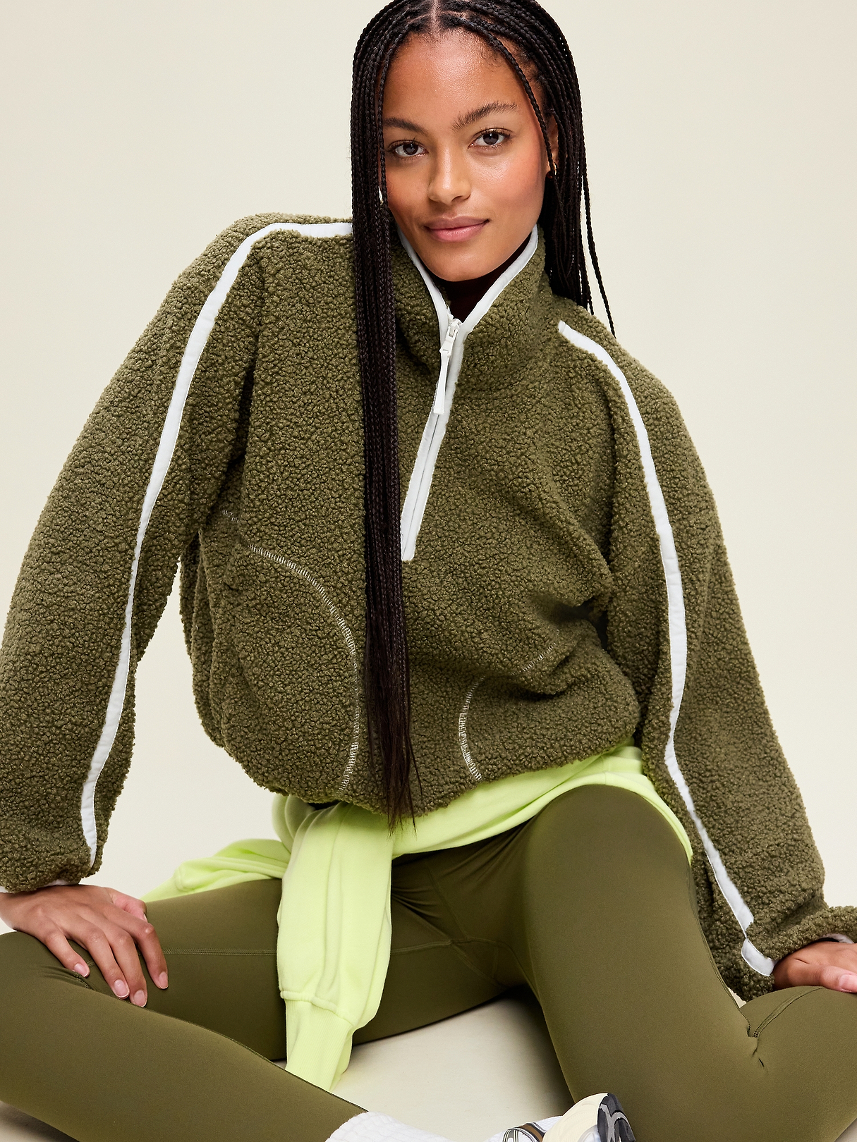 Loose Sherpa Quarter-Zip Pullover | Old Navy