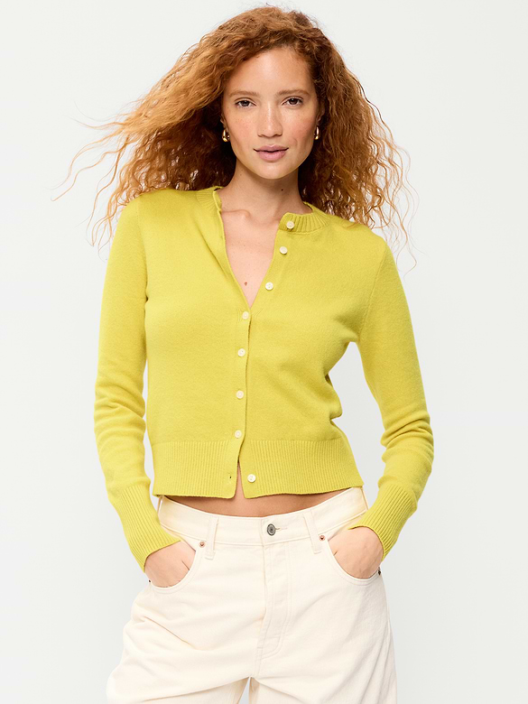 SoSoft Cropped Crew-Neck Cardigan