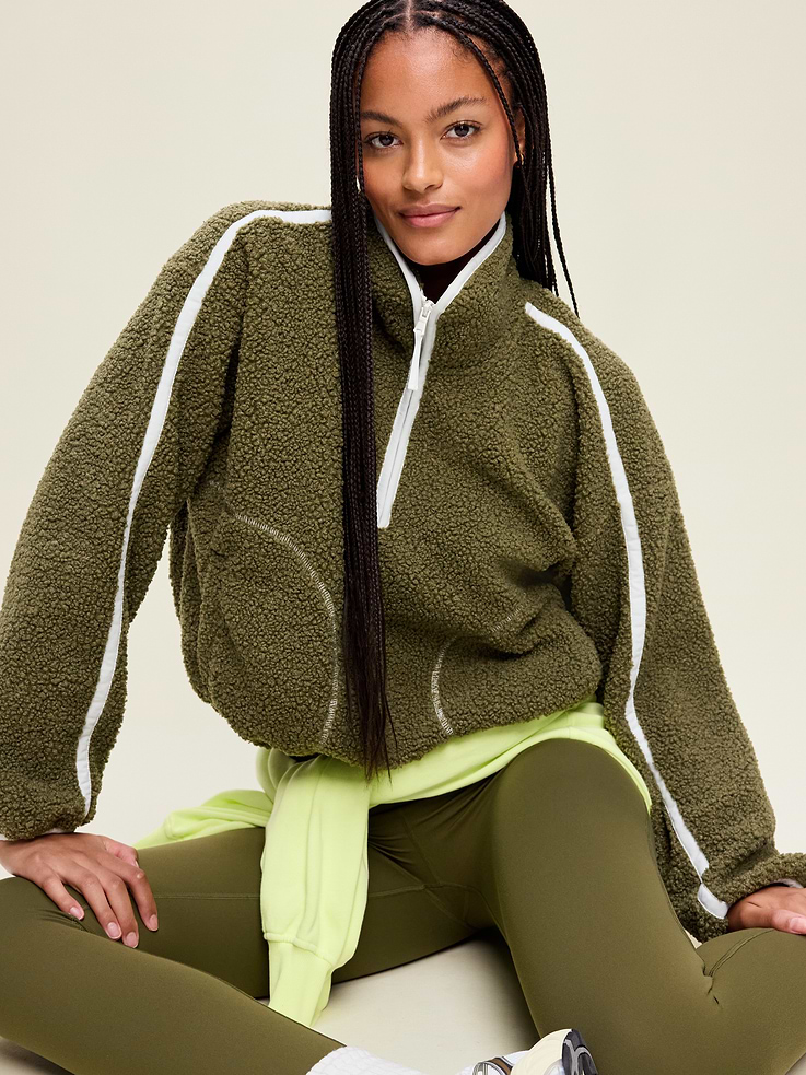 Image number 3 showing, Loose Sherpa Quarter-Zip Pullover