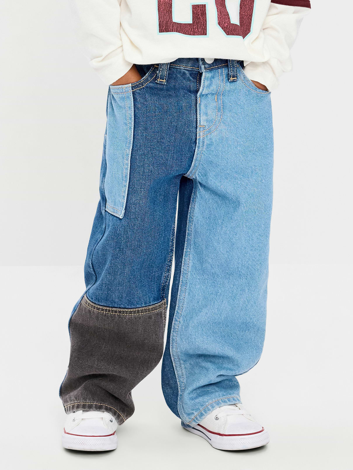 Image number 2 showing, Baggy Patched Jeans for Toddler Boys