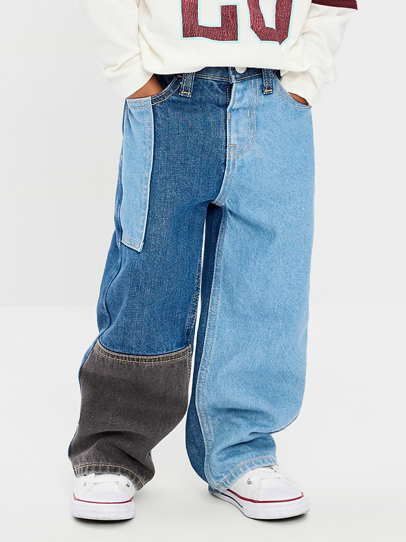 Baggy Patched Jeans for Toddler Boys