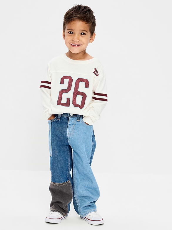 Baggy Patched Jeans for Toddler Boys
