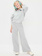 L'image numéro 3 présente Pantalon jambe large à taille haute en molleton raffiné pour fille