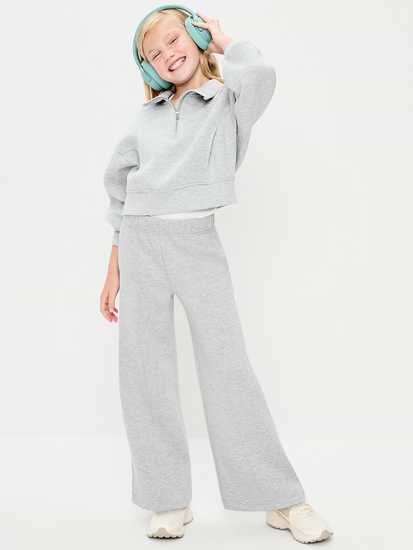 High-Waisted Bounce Fleece Wide-Leg Sweatpants for Girls