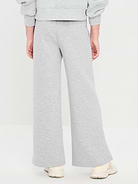L'image numéro 2 présente Pantalon jambe large à taille haute en molleton raffiné pour fille