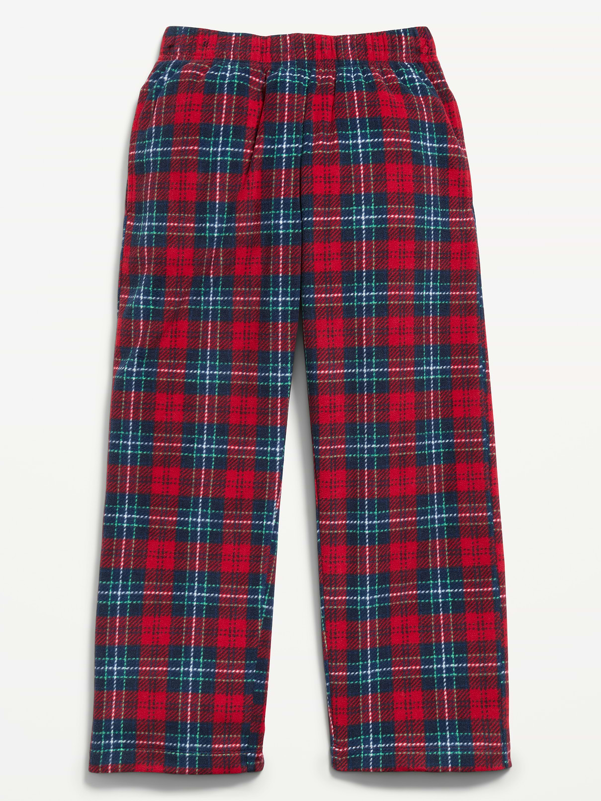 Image 2 of 2, Gender-Neutral Microfleece Plaid Pajama Pants for Kids