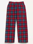 Image 2 of 2, Gender-Neutral Microfleece Plaid Pajama Pants for Kids
