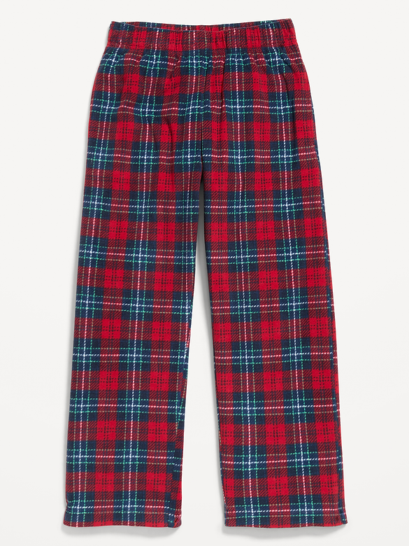 Gender-Neutral Microfleece Plaid Pajama Pants for Kids