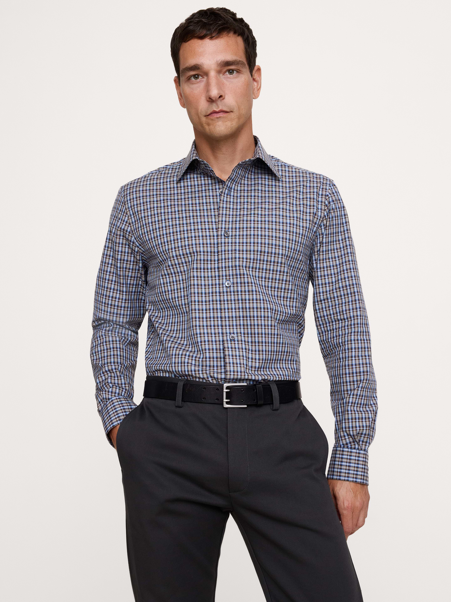 Image number 1 showing, Standard-Fit Wrinkle-Resistant Dress Shirt