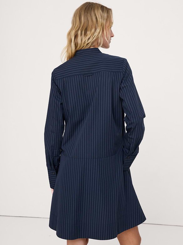 Robe-chemisier trapèze courte en coton