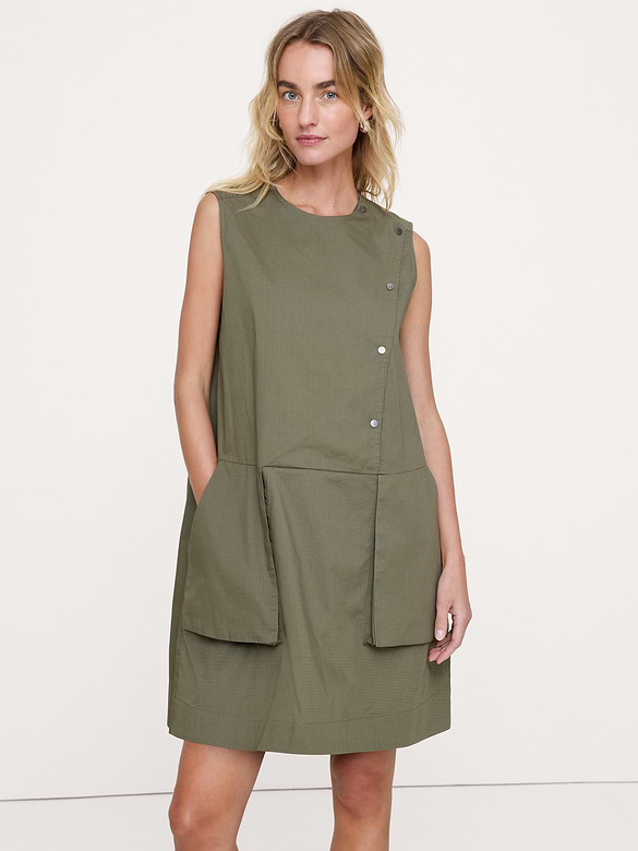 Robe utilitaire courte en coton extensible