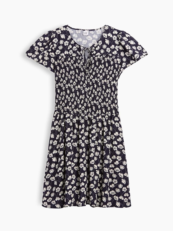 Smocked Flutter Sleeve Mini Dress