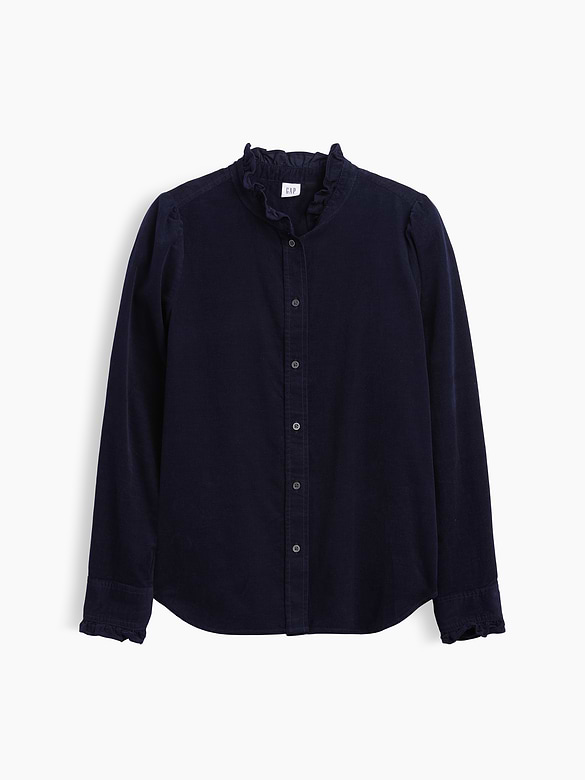 Corduroy Ruffle Shirt
