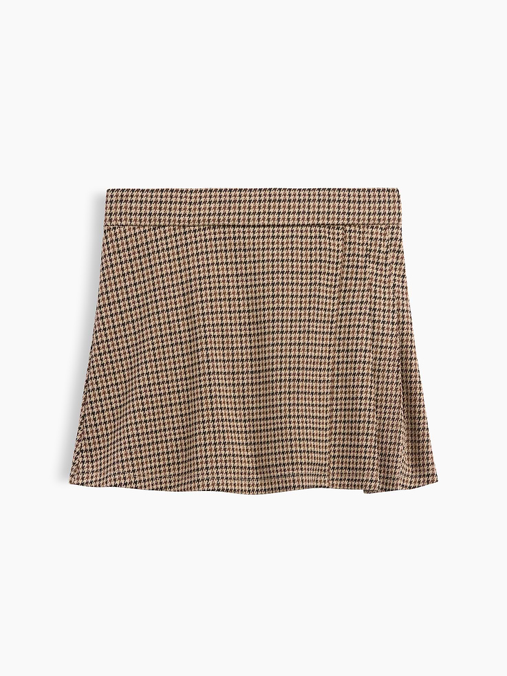 Image 1 of 3, Soft jacquard knit., Elasticized waist., Pleated front., Interior shorts., Allover plaid., Product #1179729