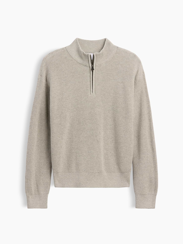 Image number 1 showing, Kids Relaxed Quarter-Zip Sweater