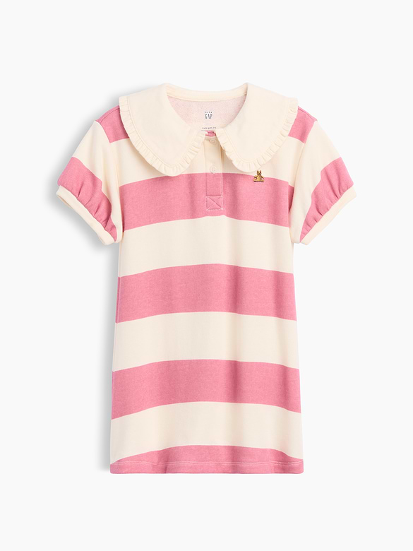 Robe à col en jersey bouclette à motif pour Bébé et Toute-petite