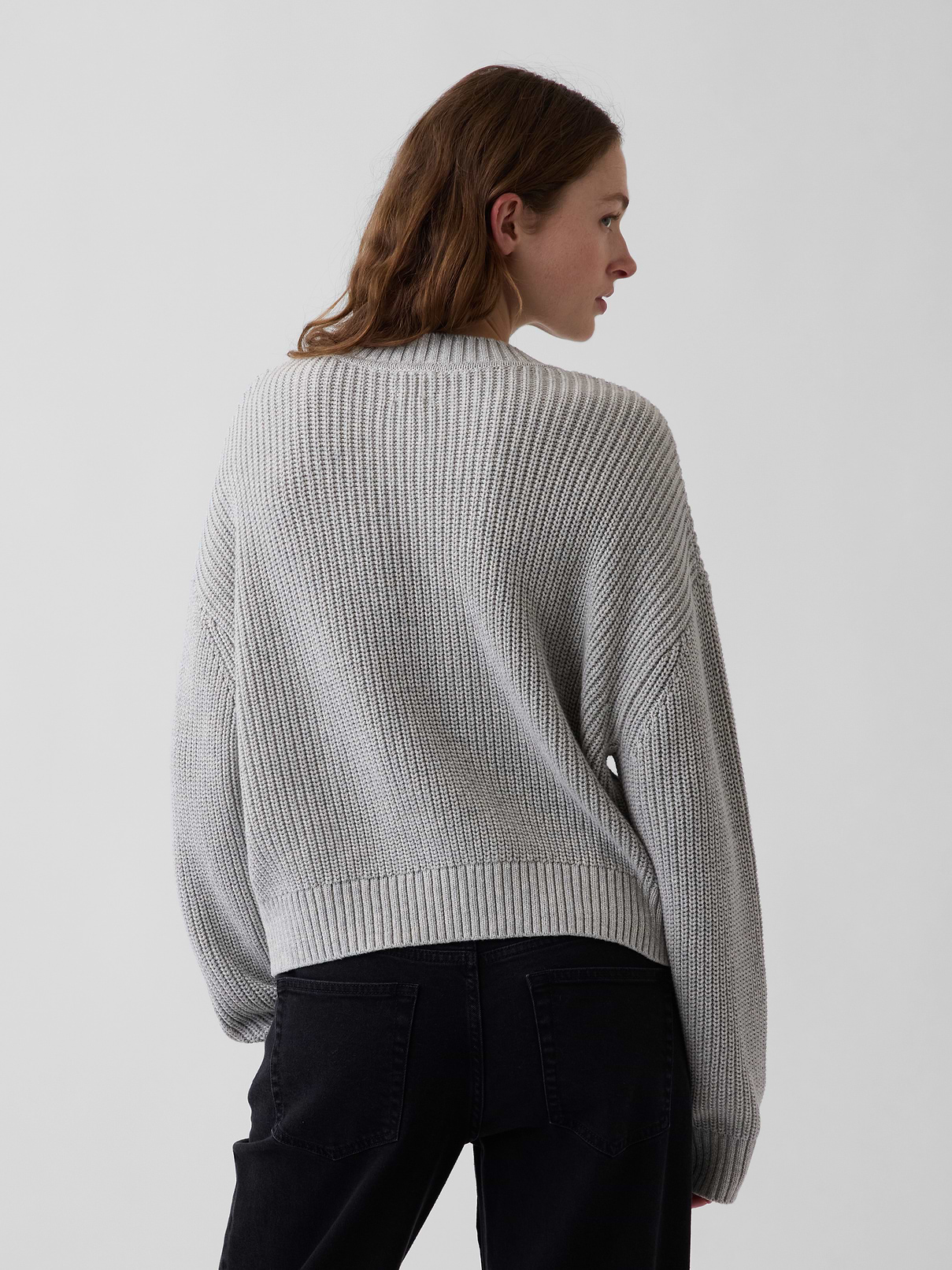 Image 3 of 5, 100% Cotton Oversized Shaker Sweater