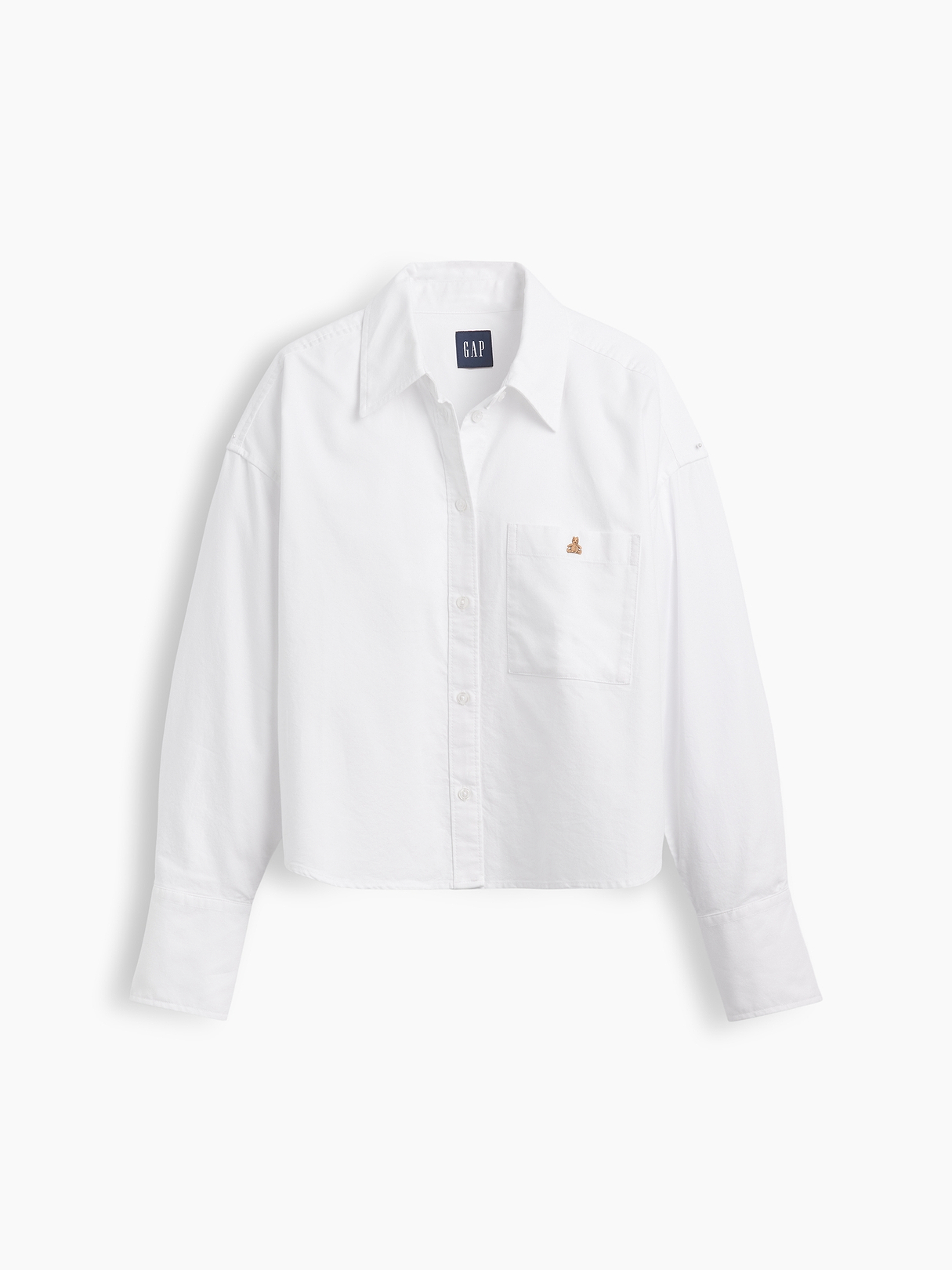 Organic Cotton Oversized Crop Oxford Shirt | Gap