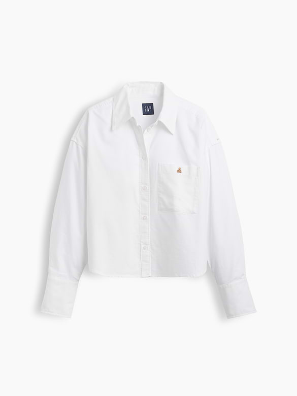 Organic Cotton Oversized Crop Oxford Shirt