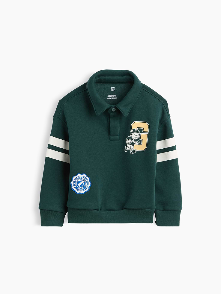 Image number 2 showing, Baby & Toddler VintageSoft Varsity Logo Polo Sweatshirt