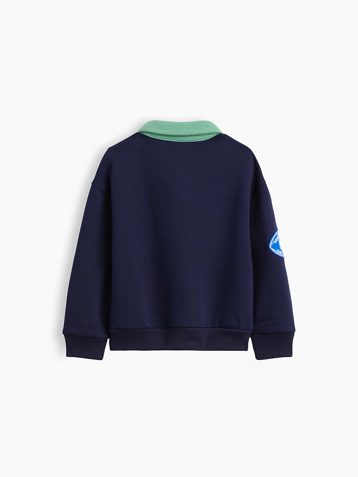 Image number 3 showing, Baby & Toddler VintageSoft Varsity Logo Polo Sweatshirt