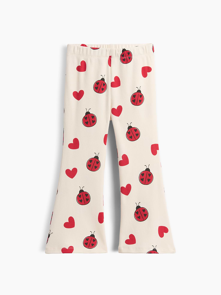 Image 1 of 2, Our favorite mix-and-match essentials go from tummy time to playtime in no time. All made with soft cotton in playful prints and bright colors., Soft, ribbed stretch cotton flare leggings., Elasticized waist., Allover ladybug print., Made with 96% Protocol cotton verified by the U.S. Cotton Trust Protocol, a program which works with farms committed to improving their environmental footprint by minimizing water usage and improving soil health (Claim No. 10127)., Product #912899