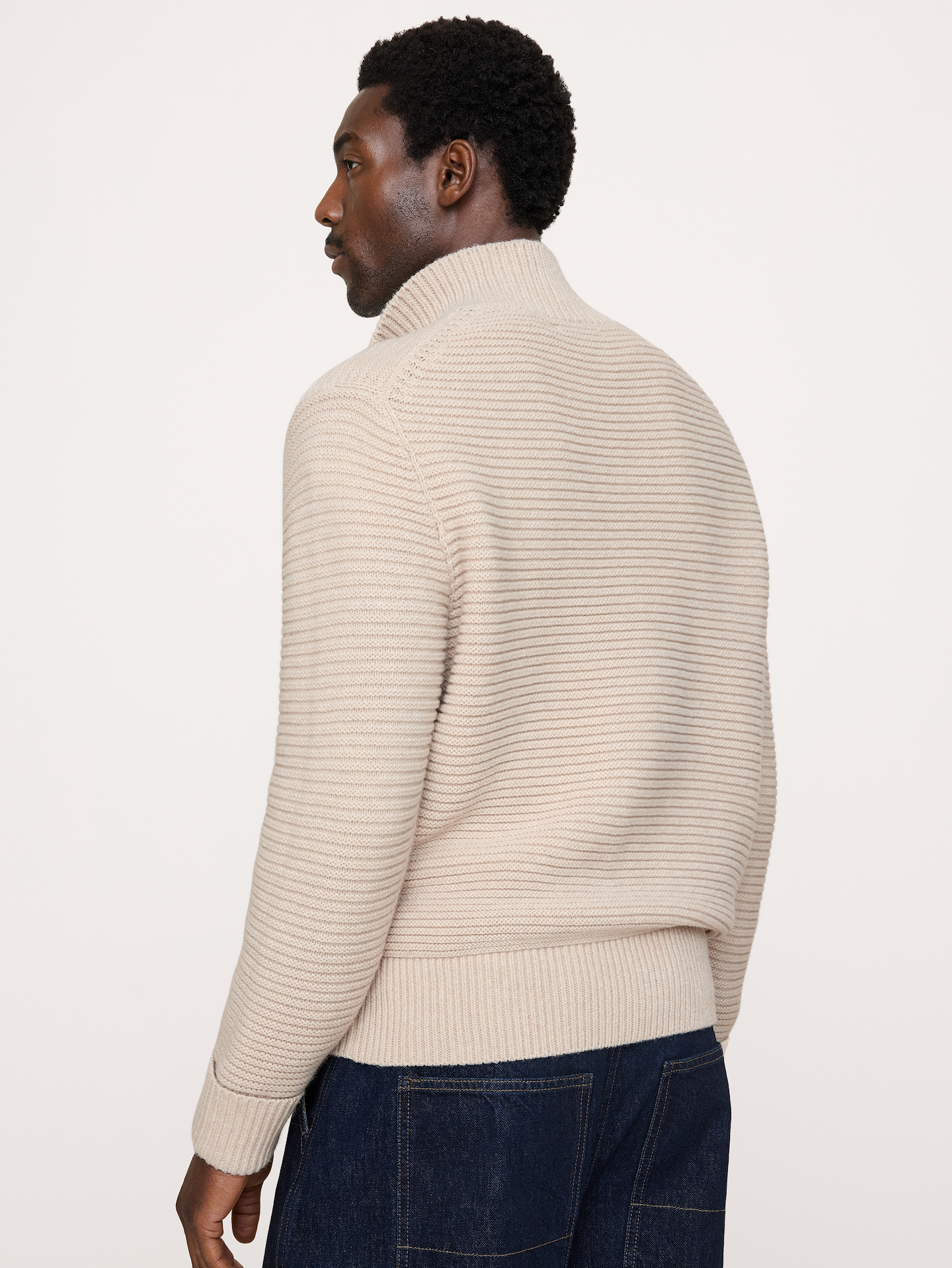Image 3 of 6, Italian Merino-Blend Mock-Neck Sweater