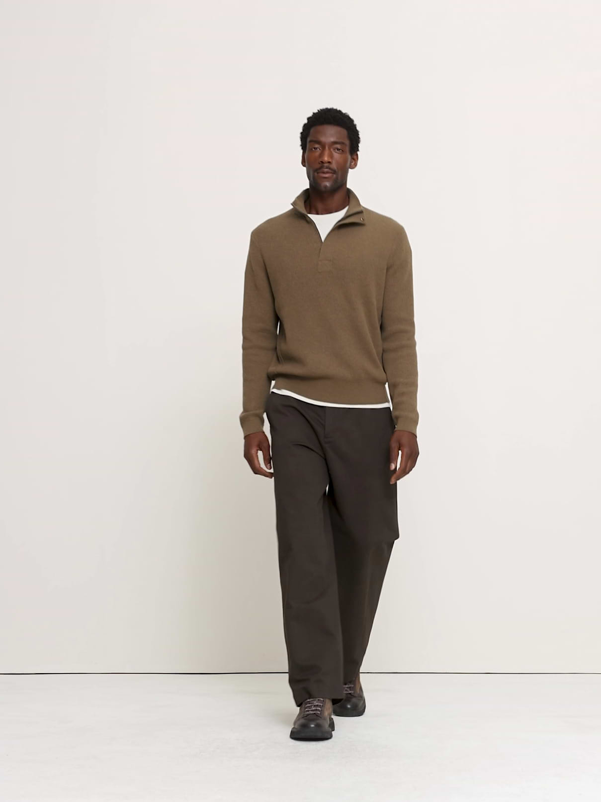 Italian Merino-Blend Quarter-Zip Moto Sweater | Banana Republic