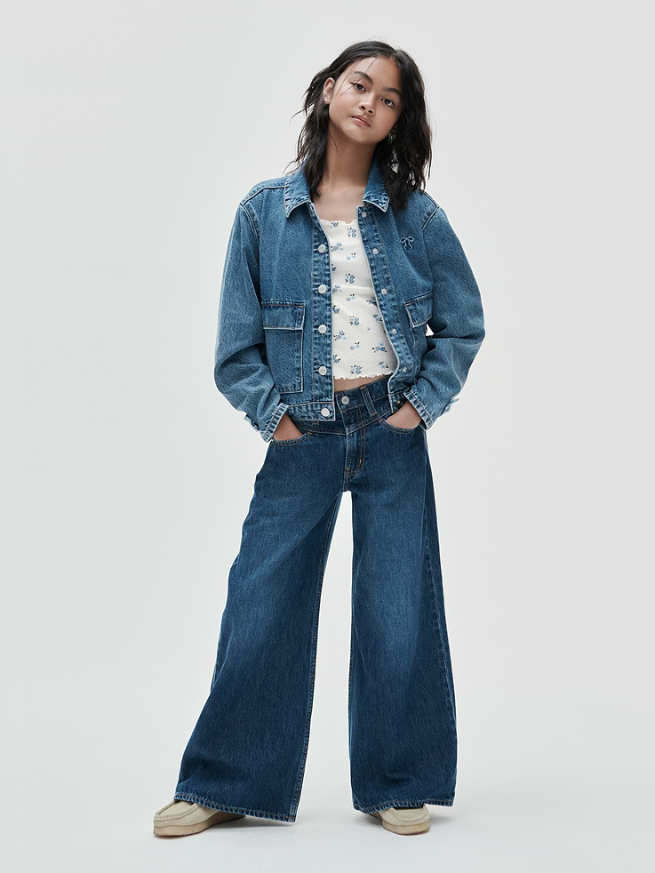 Image number 8 showing, Kids Low Rise Front Yoke Baggy Jeans