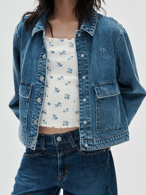 Kids Denim Patch Pocket Jacket
