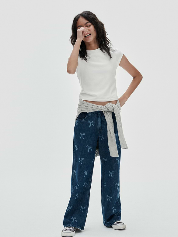 Kids Low Rise Stride Wide-Leg Jeans