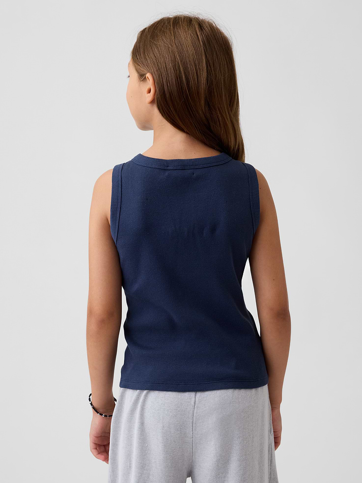 Image number 3 showing, Kids Rib Embroidered Graphic Tank Top
